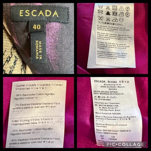 New Escada Delphi Dress in “Fantasy”- Euro-40 U.S.-10 - Picture 15 of 15
